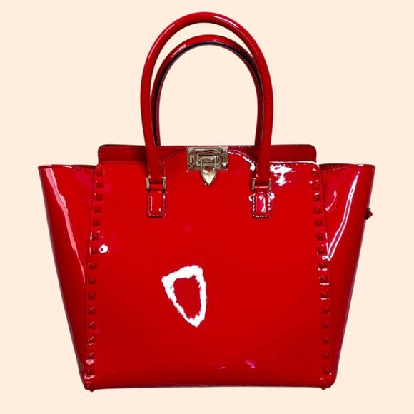 Valentino Garavani Rockstud Patent Tote Bag - Picture 1 of 14